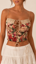 Cream/Rose Lace Top