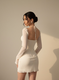 Ivory Sheer Sleeve Mini Dress