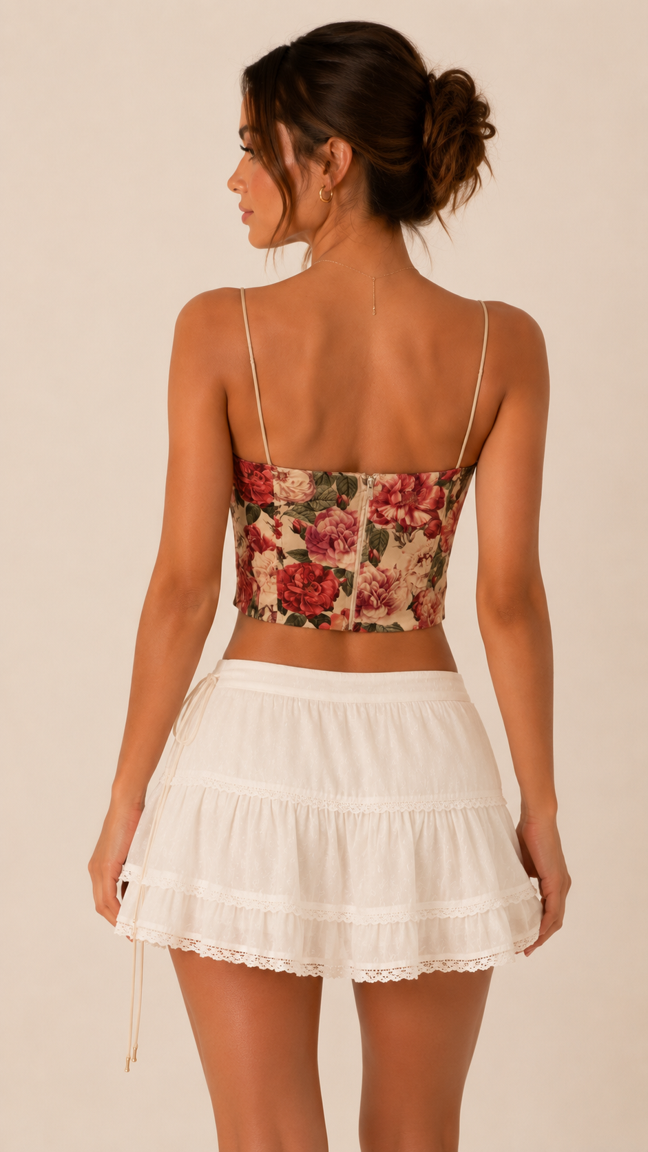 Cream/Rose Lace Top