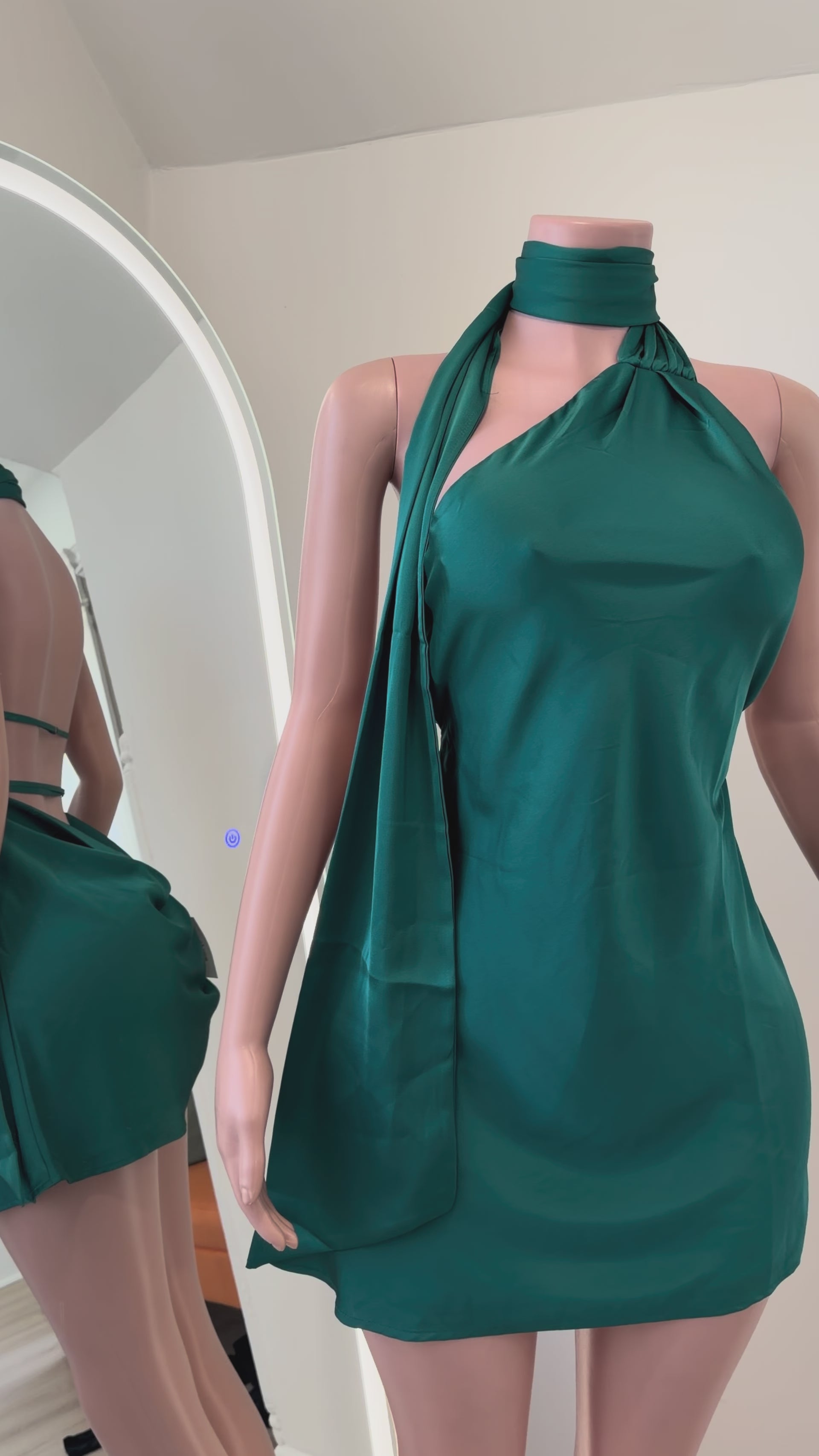 Emerald Satin Dress